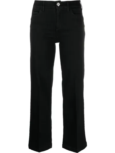 Liu •jo Cropped Straight-leg Jeans In Black