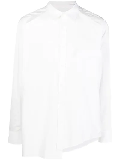 Sulvam Asymmetric Cut-out Shirt In White