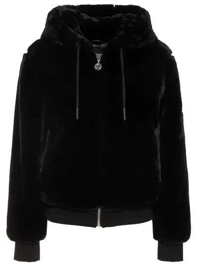 Moose Knuckles Portland Bunny - Faux Fur Sweatshirt In Black