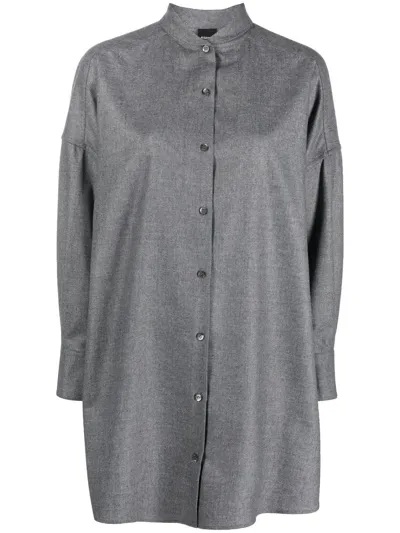 Aspesi Oversized Rounded-collar Shirt In Grau