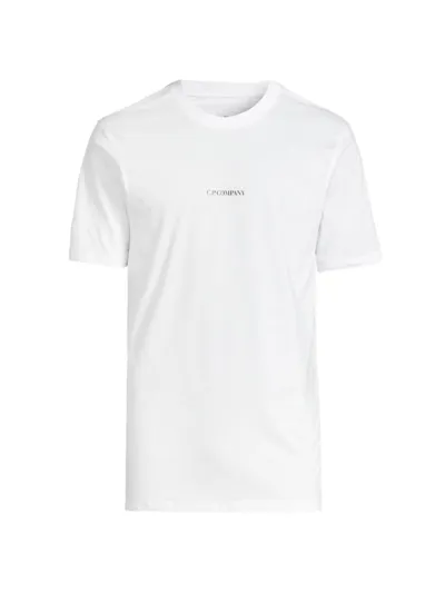 C.p. Company Logo Printed Crewneck T-shirt In Gauze White