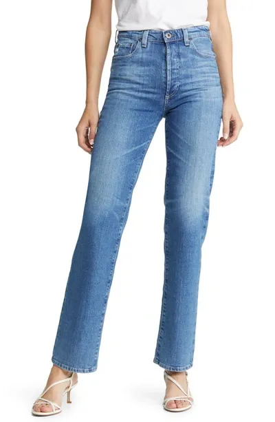 Ag Alexxis High Waist Straight Leg Jeans In Blue