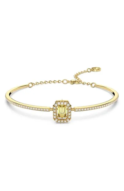 Swarovski Millenia Crystal Octagon Cut Bangle Bracelet In Gold