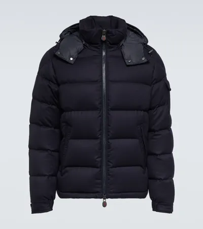 Moncler Montgenevre Wool Flannel Down Jacket In Black