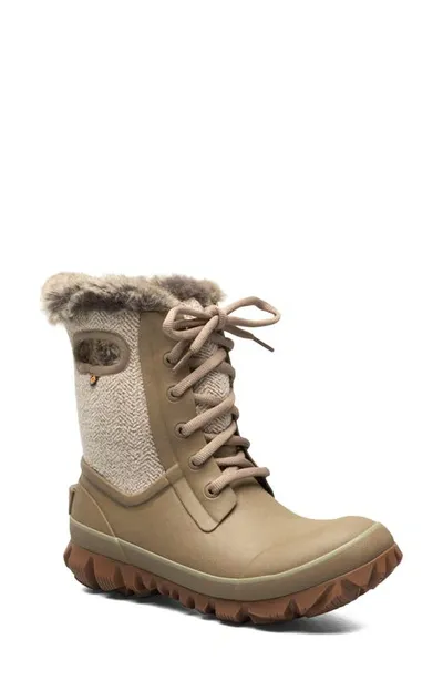 Bogs Arcata Insulated Waterproof Snow Boot In Taupe