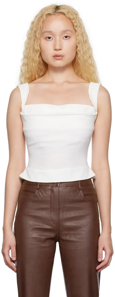 Miaou White Imogene Draped Corset Top