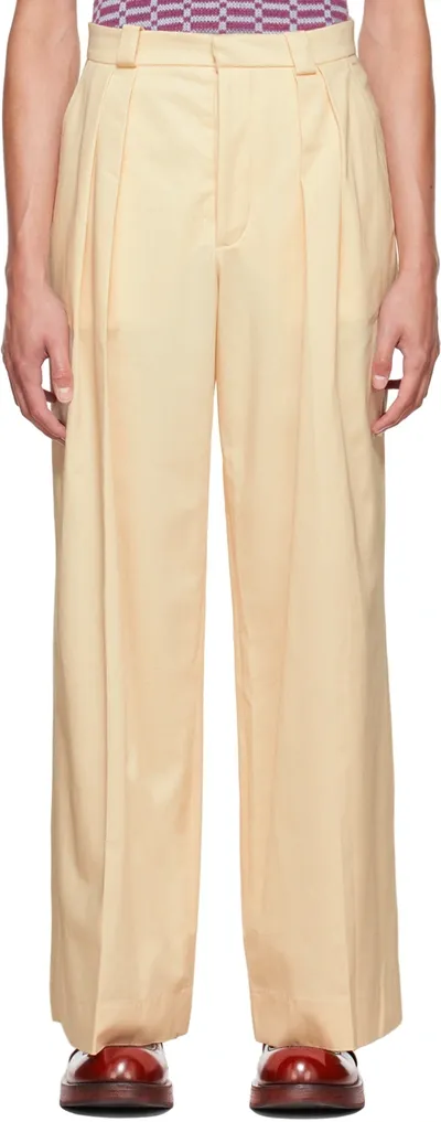 King & Tuckfield Off-white Wide Leg Trousers In Ecru