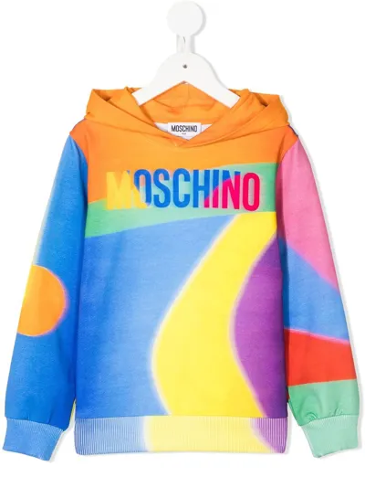 Moschino Logo Colour-block Hoodie In Mehrfarbig