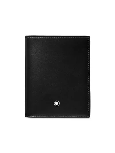 Montblanc Men's Meisterstück Leather Compact Bifold Wallet In Black