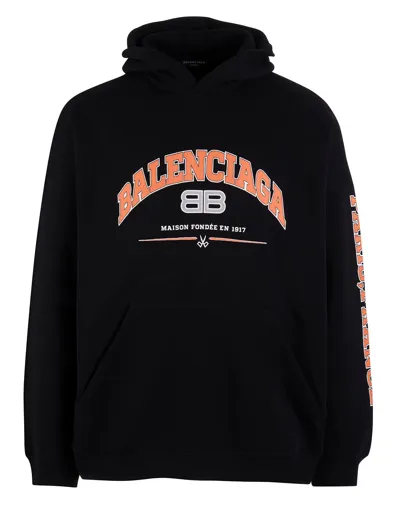 Balenciaga Sweatshirt In Cotton Blend With Print In Black Orange White