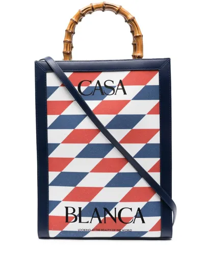 Casablanca Logo-print Tote Bag In Weiss