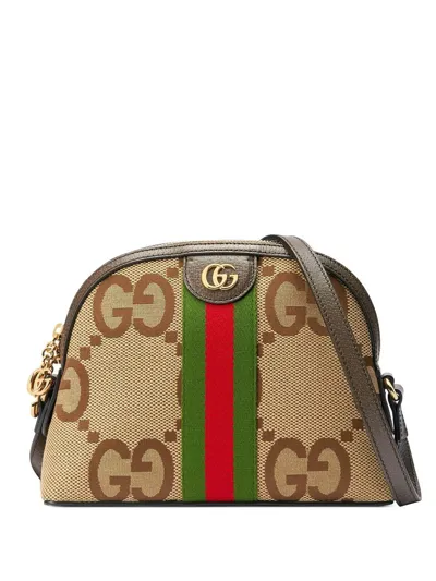 Gucci Ophidia Jumbo Gg Small Shoulder Bag In Beige