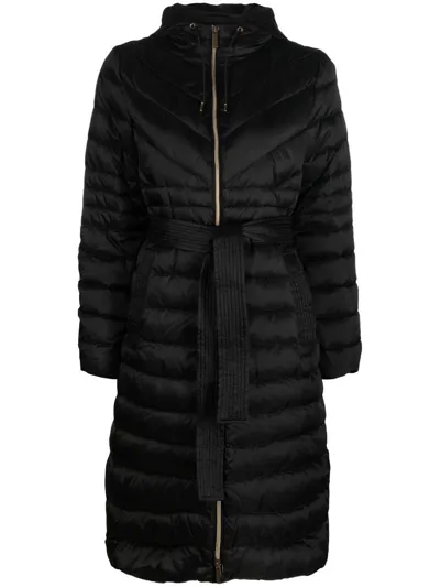 Michael Michael Kors Binding Black Nylon Long Down Jacket M Michael Kors Woman