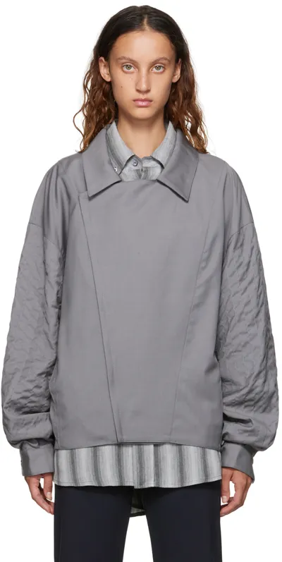 Maryam Nassir Zadeh Ssense Exclusive Gray Hero Jacket In 1031 Seabird