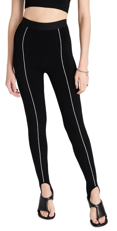 Victor Glemaud Pipe-detail Stirrup-pant In Black