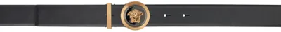 Versace Black Medusa Biggie Belt In 1b00r Nero- G