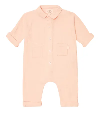 Il Gufo Baby Cotton Clocqué Onesie In Smoothiepink