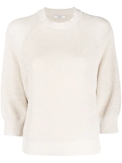 Peserico Raglan-sleeve Crew-neck Jumper In Nude