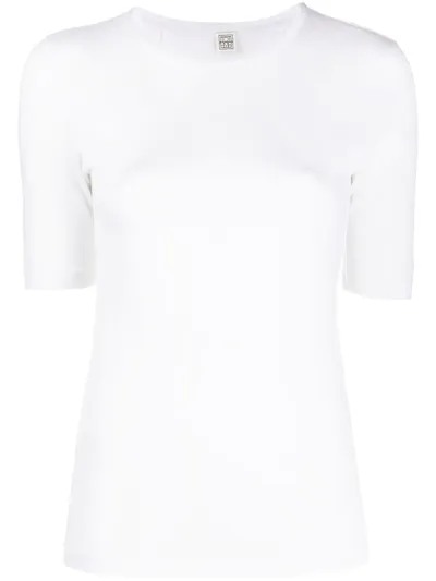 Totême Short Sleeved T-shirt In Off White