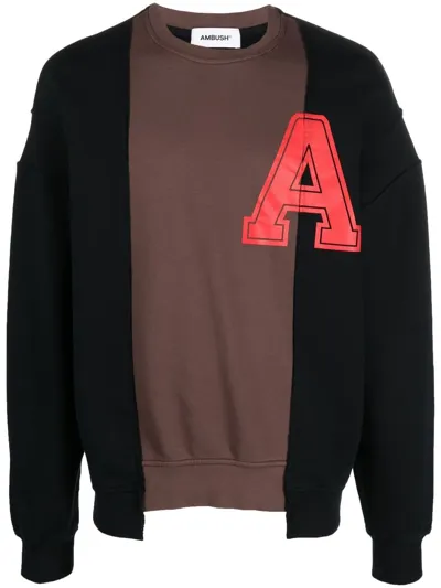 Ambush Letter-print Long-sleeve Sweatshirt In Black