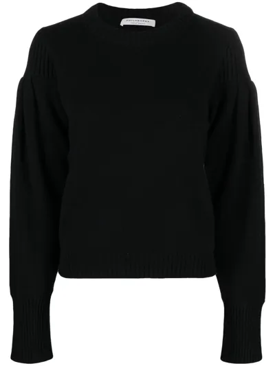 Philosophy Di Lorenzo Serafini Long Puff Sleeves Sweater In Schwarz