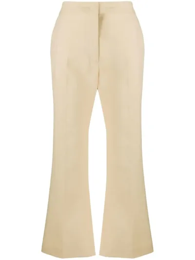 Jil Sander High-waisted Flared Trousers In Nude