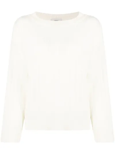 Pringle Of Scotland Wide-neck Ribbed-knit Jumper In Weiss