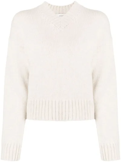 Pringle Of Scotland V-neck Cashmere Jumper In Vanilla_cream