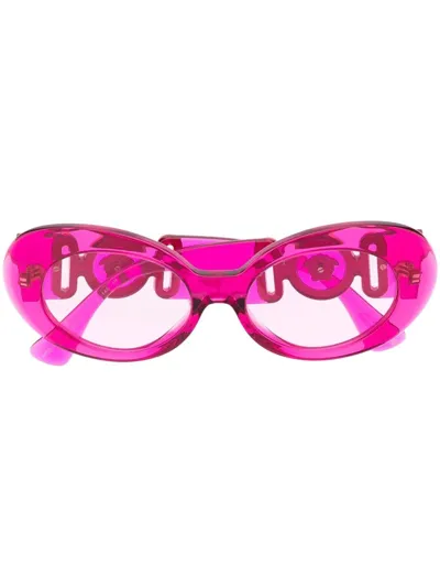 Versace Medusa Oval-frame Sunglasses In Rosa