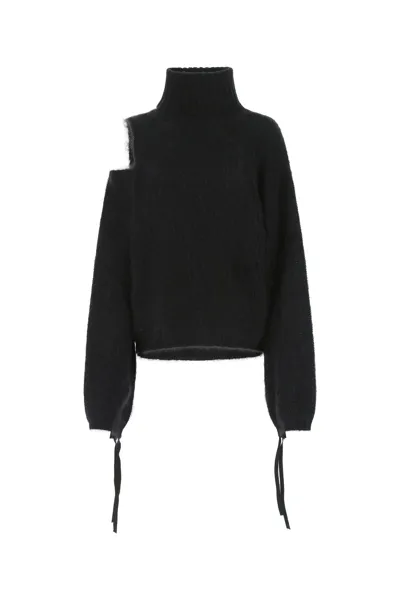 Andrea Adamo Black Merino Wool Jumper