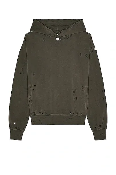 C2h4 Agitator Distressed Hoodie In Slate Gray