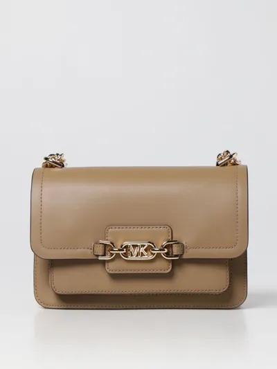 Michael Kors Michael  Logo Plaque Chained Shoulder Bag In Camel