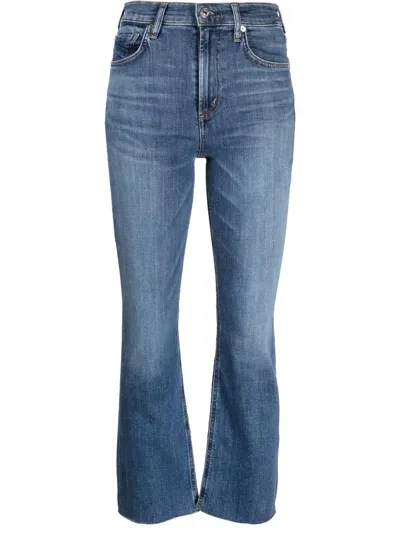 Citizens Of Humanity Isola Mid-rise Cropped Bootcut Jeans In Blue