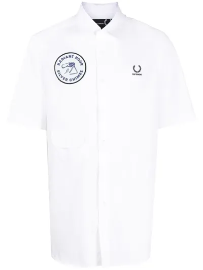 Fred Perry White Short Sleeve Shirt In Cotton