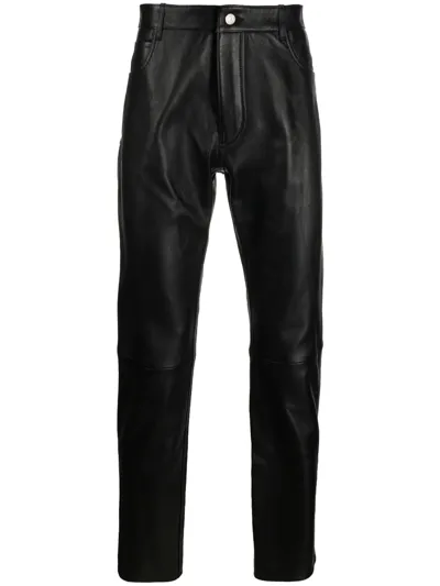 Courrèges Black Cut-out Leather Pants