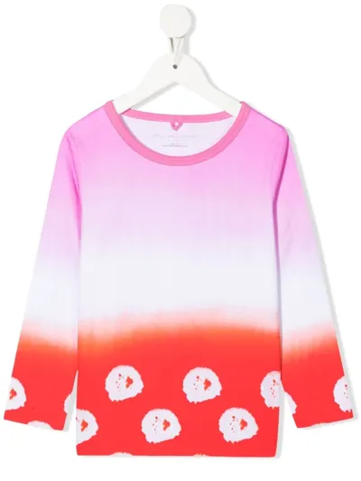 Stella Mccartney Kids' Tie Dye-print Long-sleeve T-shirt In Weiss