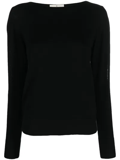 Bruno Manetti Crew-neck Knitted Top In Schwarz