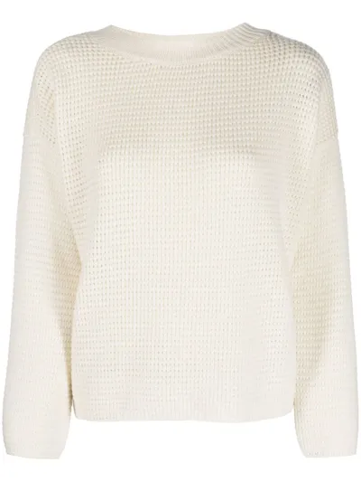 Bruno Manetti Crew-neck Knitted Top In Weiss