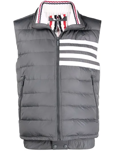 Thom Browne Grey 4-bar Stripe Padded Gilet