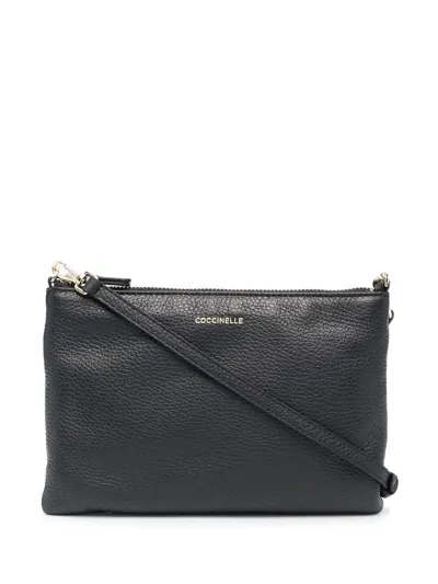 Coccinelle Pebbled-textured Cross-body Bag In Black