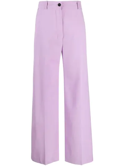 Patou Iconic Virgin-wool Trousers In Lilac