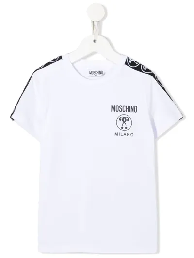 Moschino Kids' Logo-print Cotton T-shirt In White