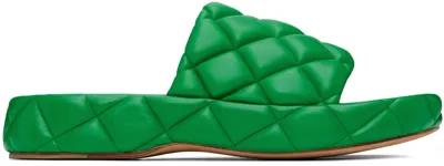 Bottega Veneta Padded Nappa Leather Slides In Green