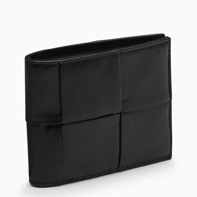 Bottega Veneta Black Woven Bi-fold Wallet