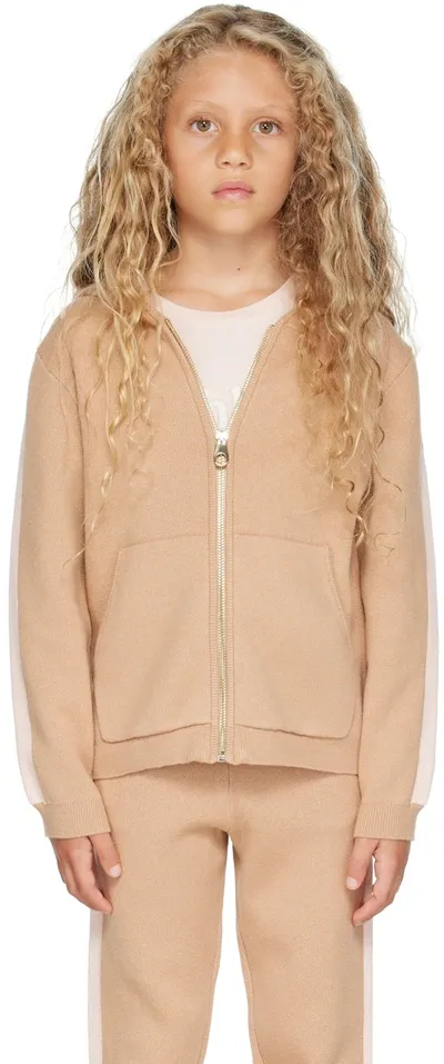 Chloé Kids Brown Organic Hoodie In 231 Stone