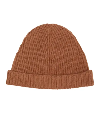 The Row Ribbed-knit Cashmere Beanie In Camel