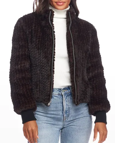 Fabulous Furs 5th Ave Faux Fur Bomber Jacket In Brown