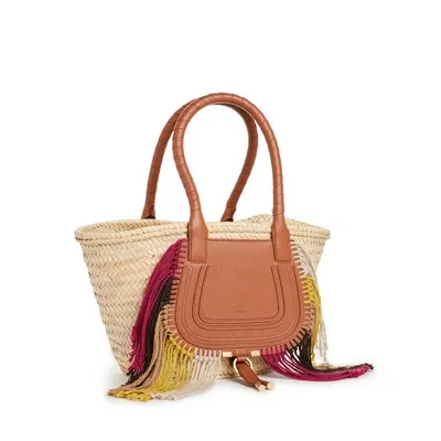 Chloé Marcie Raffia Basket Bag