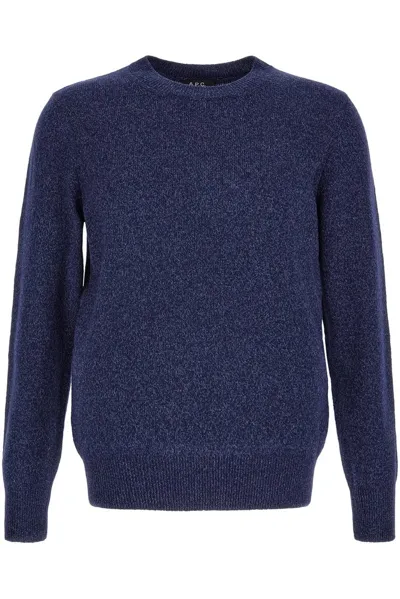 Apc A.p.c. Crewneck Long In Navy