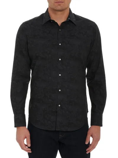 Robert Graham Men's Mu Alum Tonal Sport Shirt In Black